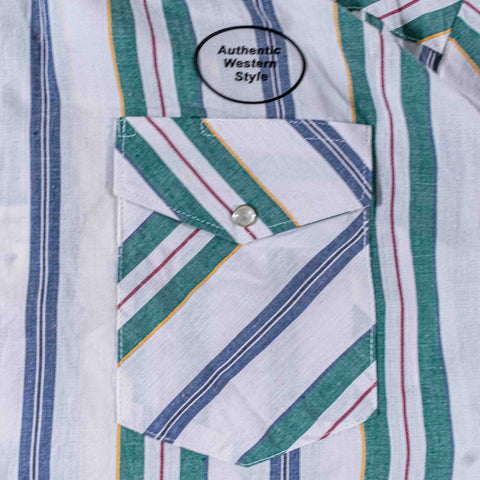Wrangler Pearl Snap Striped Western Shirt Cowboy