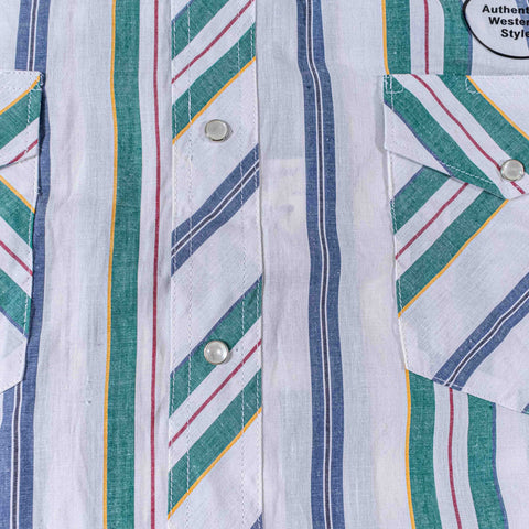 Wrangler Pearl Snap Striped Western Shirt Cowboy