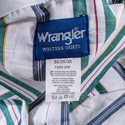 Wrangler Pearl Snap Striped Western Shirt Cowboy