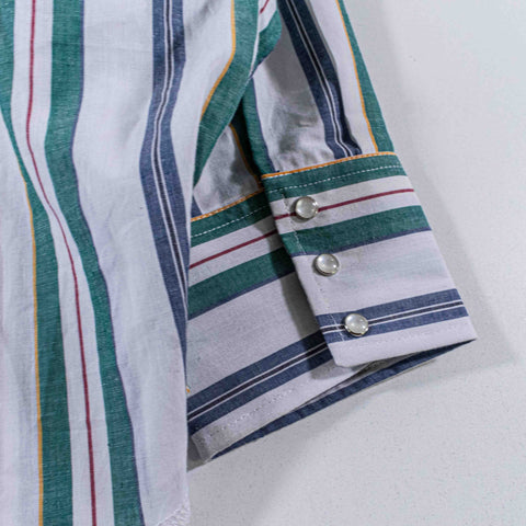 Wrangler Pearl Snap Striped Western Shirt Cowboy