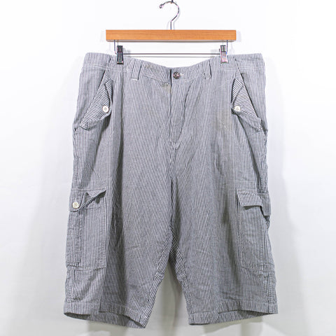 Rocawear Striped Cargo Shorts Baggy Hip Hop Seersucker