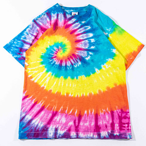 Spiral Tie Dye T-Shirt Hippie Grunge Fruit of The Loom