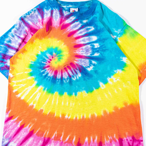 Spiral Tie Dye T-Shirt Hippie Grunge Fruit of The Loom