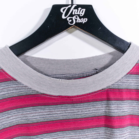 Striped Surf Skate T-Shirt Grunge