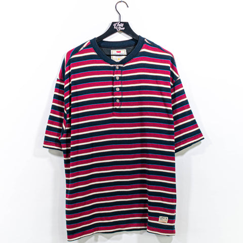 Levis Striped Henley T-Shirt Surf Skate