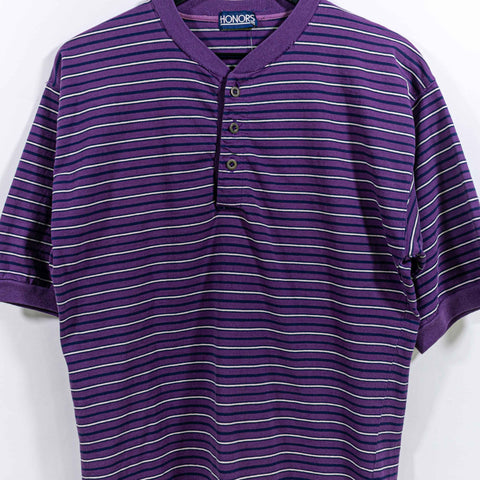 Surf Skate Striped Henley T-Shirt Honors