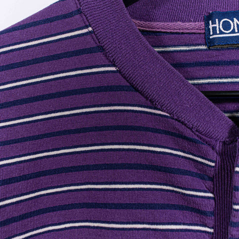 Surf Skate Striped Henley T-Shirt Honors