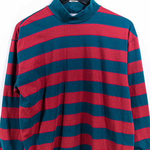 Surf Skate Striped Mock Neck T-Shirt INC