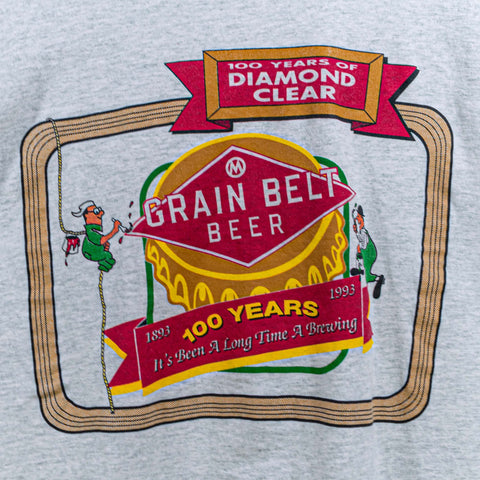 Grain Belt Beer T-Shirt 100 Years of Diamond Clear
