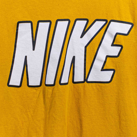NIKE T-Shirt Spell Out Cropped Raw Hem