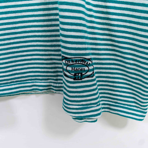 Surf Skate Striped T-Shirt Grunge Hanes Otherwear