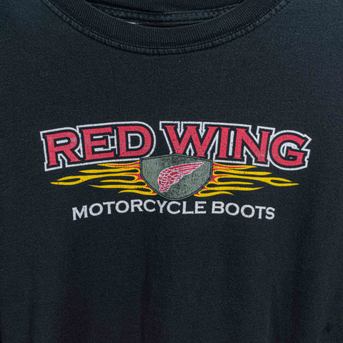Red Wing Motorcycle Boots Flame T-Shirt Long Sleeve