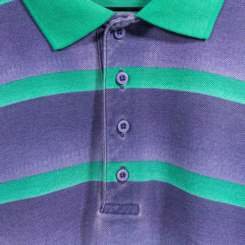 Bugle Boy Striped Sun Faded Polo Shirt Surf Skate