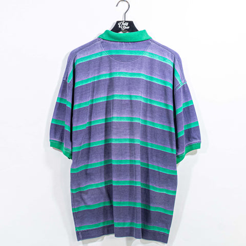 Bugle Boy Striped Sun Faded Polo Shirt Surf Skate