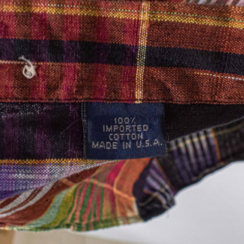 Kenneth Gordon Abstract Plaid Short Sleeve Button Shirt