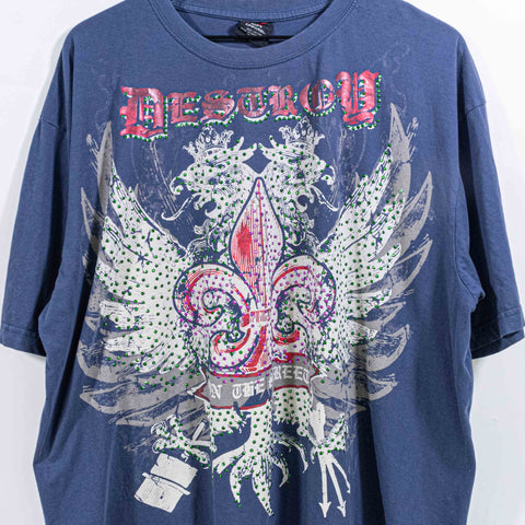Destroy Eagle Bedazzled AOP T-Shirt Cyber Goth