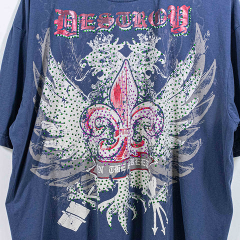 Destroy Eagle Bedazzled AOP T-Shirt Cyber Goth