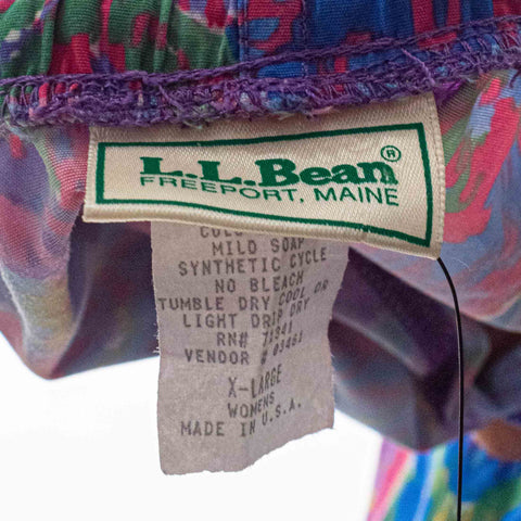 LL Bean Abstract AOP Print Nylon Shorts Spell Out