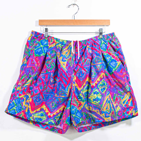 LL Bean Abstract AOP Print Nylon Shorts Spell Out
