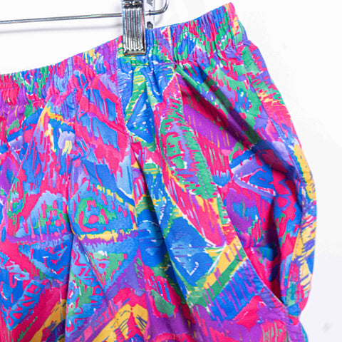 LL Bean Abstract AOP Print Nylon Shorts Spell Out