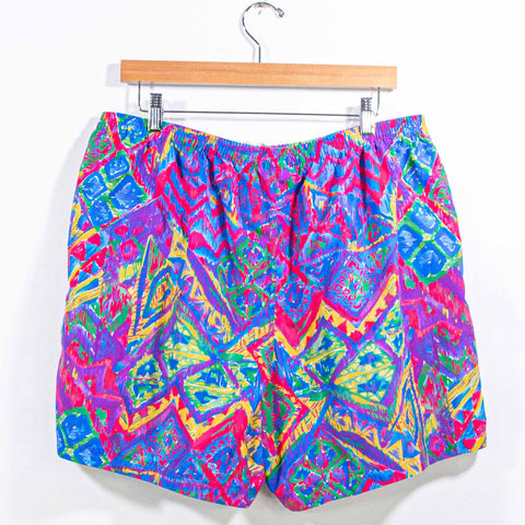 LL Bean Abstract AOP Print Nylon Shorts Spell Out