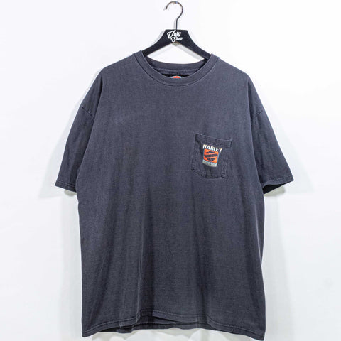 Harley Davidson Motorcycles Pocket T-Shirt Sun Faded Illinois