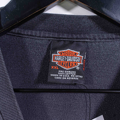 Harley Davidson Motorcycles Pocket T-Shirt Sun Faded Illinois