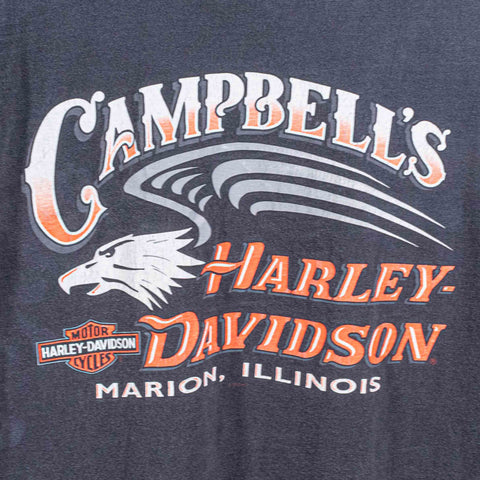Harley Davidson Motorcycles Pocket T-Shirt Sun Faded Illinois
