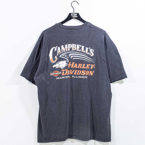 Harley Davidson Motorcycles Pocket T-Shirt Sun Faded Illinois