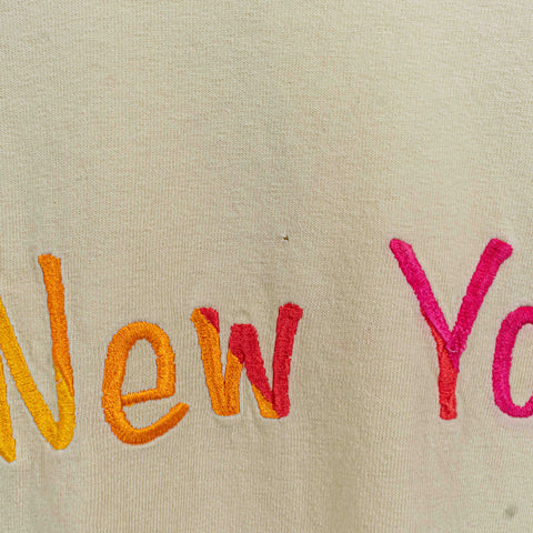 New York Embroidered Sun Faded T-Shirt