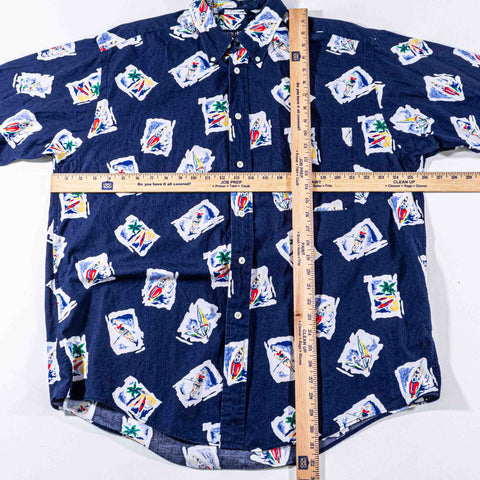 Nautica Water Sports Hawaiian Short Sleeve Button Shirt