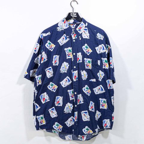 Nautica Water Sports Hawaiian Short Sleeve Button Shirt