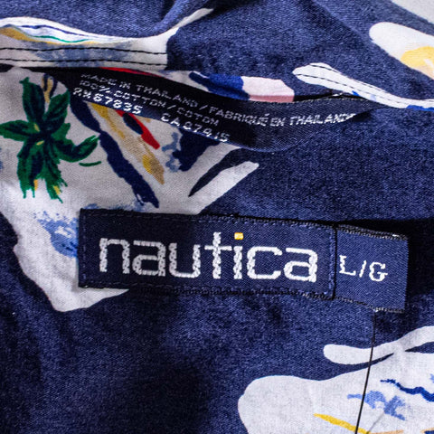 Nautica Water Sports Hawaiian Short Sleeve Button Shirt