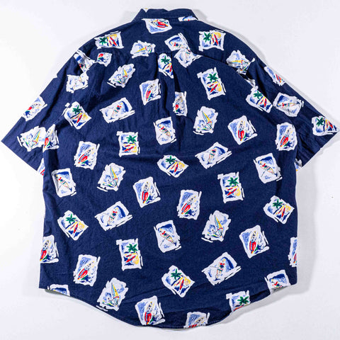 Nautica Water Sports Hawaiian Short Sleeve Button Shirt