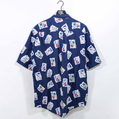 Nautica Water Sports Hawaiian Short Sleeve Button Shirt