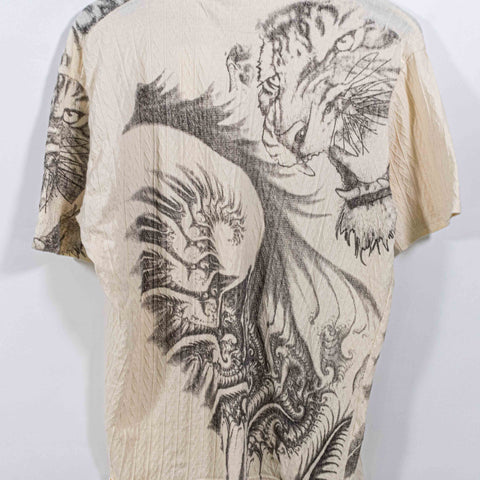 Tiger Tattoo Art AOP Textured Polo Shirt