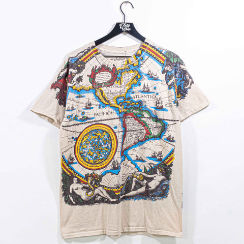 Liquid Blue Atlas Old World Map AOP T-Shirt