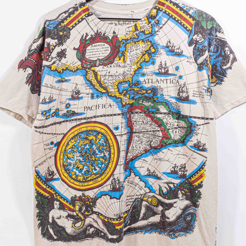 Liquid Blue Atlas Old World Map AOP T-Shirt