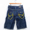 Baggy Embroidered Jean Shorts Jorts Hip Hop Corked