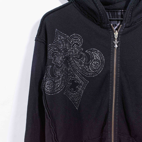 Affliction Crosses AOP Reversible Thermal Hoodie Sweatshirt