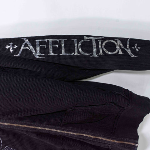 Affliction Crosses AOP Reversible Thermal Hoodie Sweatshirt