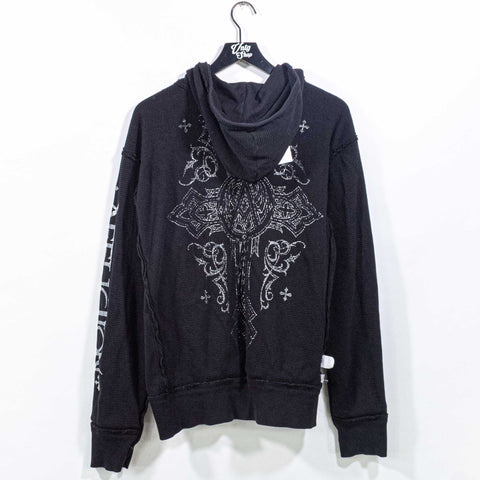 Affliction Crosses AOP Reversible Thermal Hoodie Sweatshirt