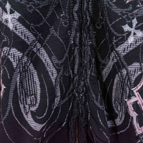 Affliction Crosses AOP Reversible Thermal Hoodie Sweatshirt