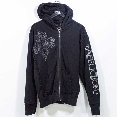 Affliction Crosses AOP Reversible Thermal Hoodie Sweatshirt