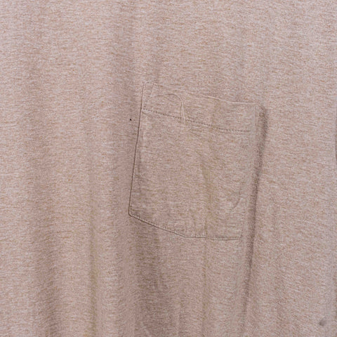 Old Navy Blank Brown Pocket T-Shirt Single Stitch