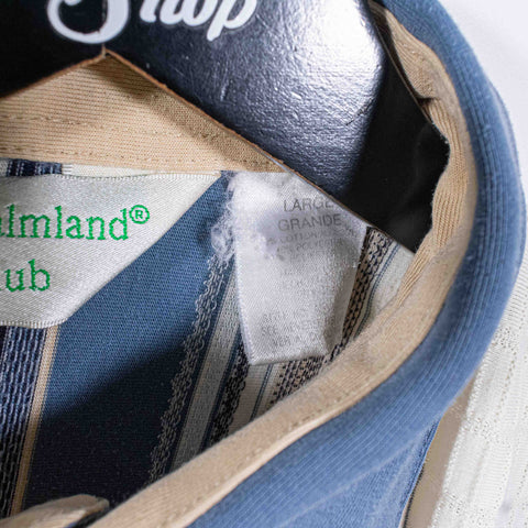 Textured Striped Polo Shirt Mafia Mobster Style Palmland Club