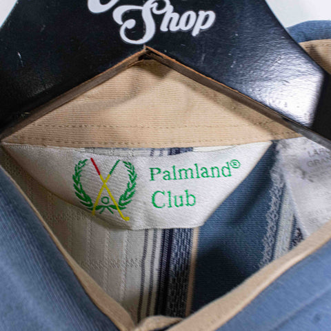 Textured Striped Polo Shirt Mafia Mobster Style Palmland Club
