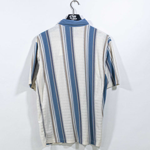 Textured Striped Polo Shirt Mafia Mobster Style Palmland Club