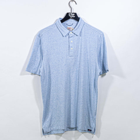 Faherty Movement Heather Light Blue Polo