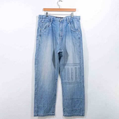 Phat Farm Patchwork Baggy Denim Jeans Hip Hop